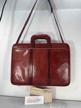 BEVERLY HILLS BAG LADY -NWT$595.00  BEAUTIFUL , MAHOGANYLEATHER BRIEF CASE